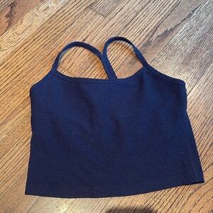 Beyond Yoga Navy Racerback Cropped Tank